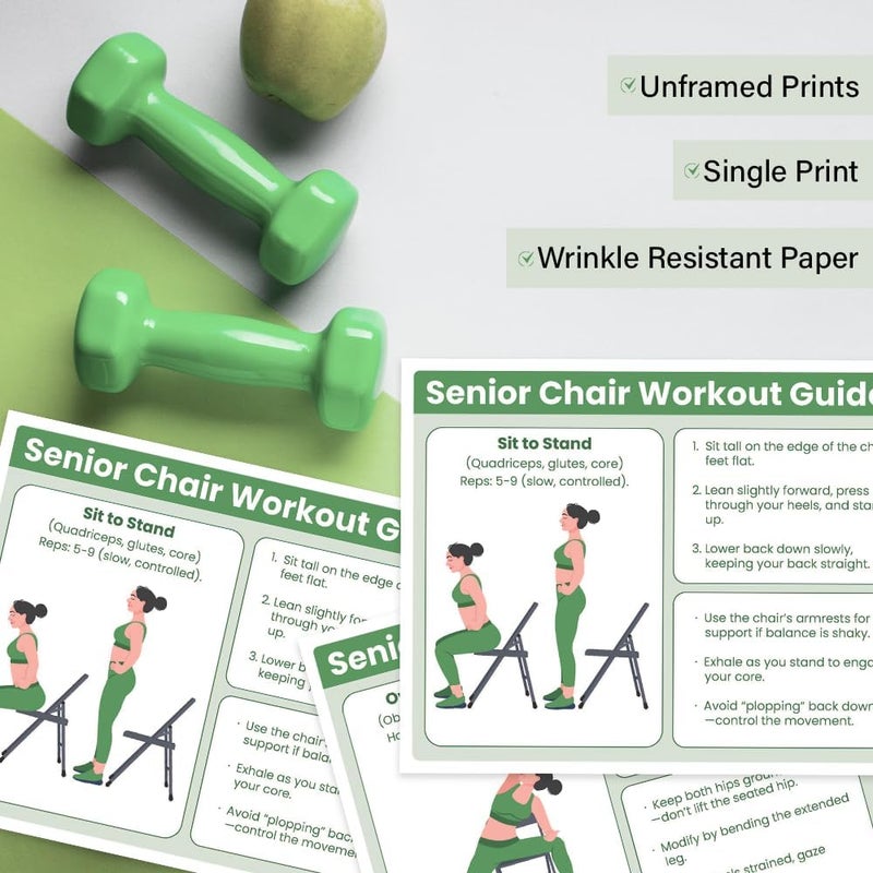 Auroscent Senior Exercise Chair Workout Poster, 30-Day Stretching and Gentle Seated Exercise Chart - Image 5